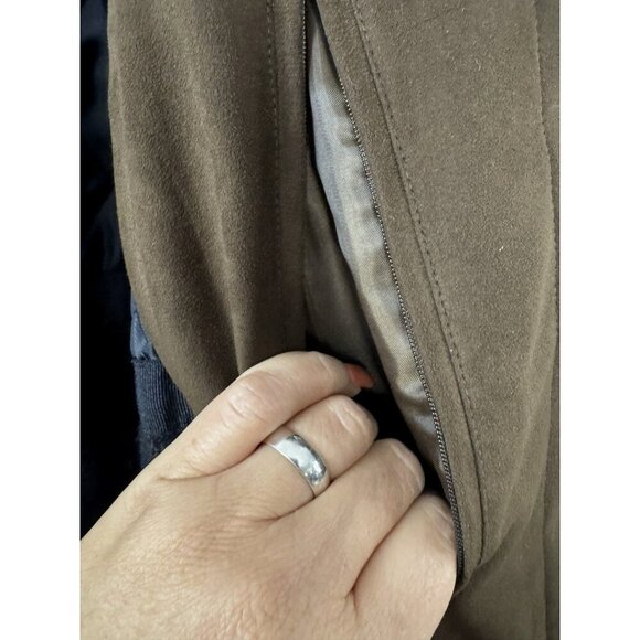 Bill Blass Mens 44S Brown Trench Coat Removable Zip Out Liner Business Office - Picture 13 of 16